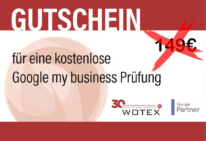 Google My Business Analyse Gutschein